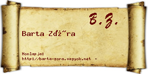 Barta Zóra névjegykártya