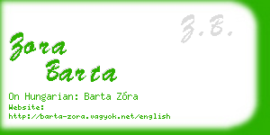 zora barta business card