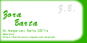 zora barta business card
